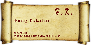 Henig Katalin névjegykártya